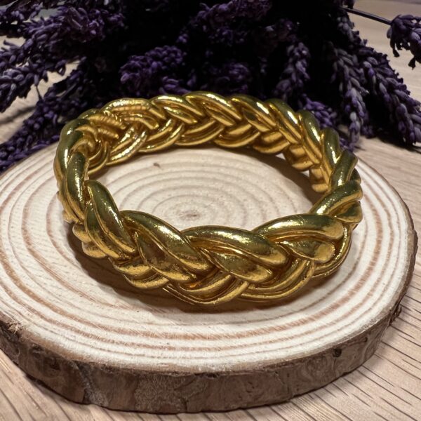 Pulsera doble trenzada dorada