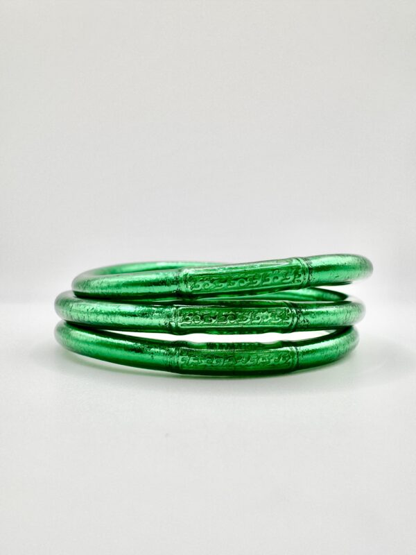 Pulsera lisa verde hoja