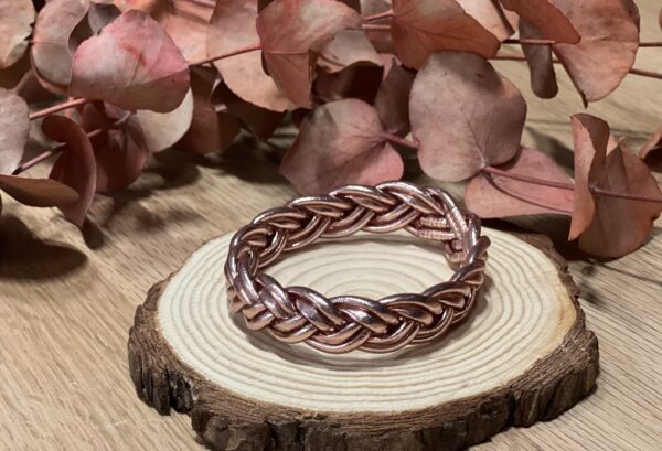Pulsera doble trenzada oro rosa
