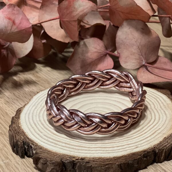 Pulsera doble trenzada oro rosa
