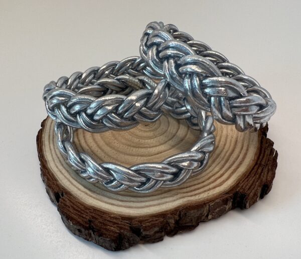 Pulsera doble trenzada plata