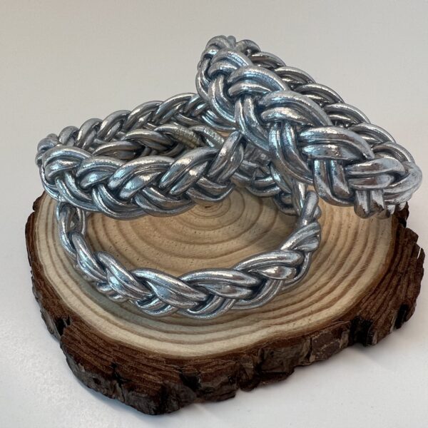 Pulsera doble trenzada plata