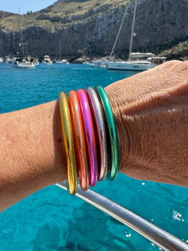 Pulsera lisa verde hoja