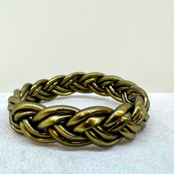 Pulsera doble trenzada dorado viejo